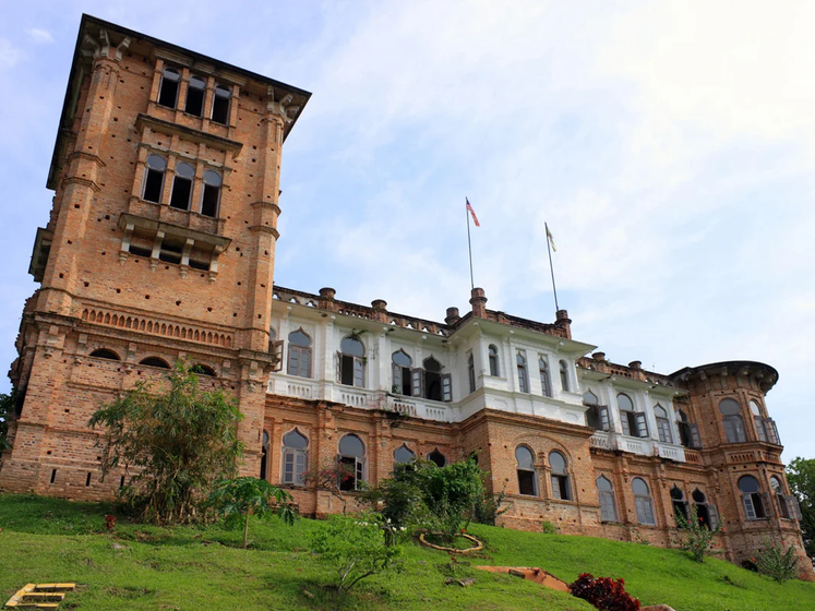 The unfinished brick face of Kellie's Castle