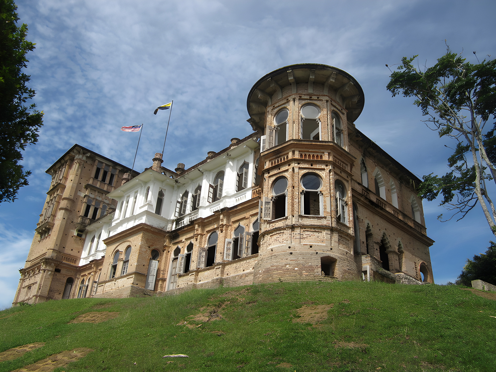 Kellie's Castle rising above the hillside in Batu Gajah, Perak